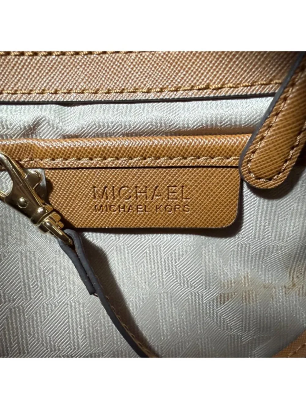 Michael Kors Hamilton Large North South Tote in Brown Saffiano Leather